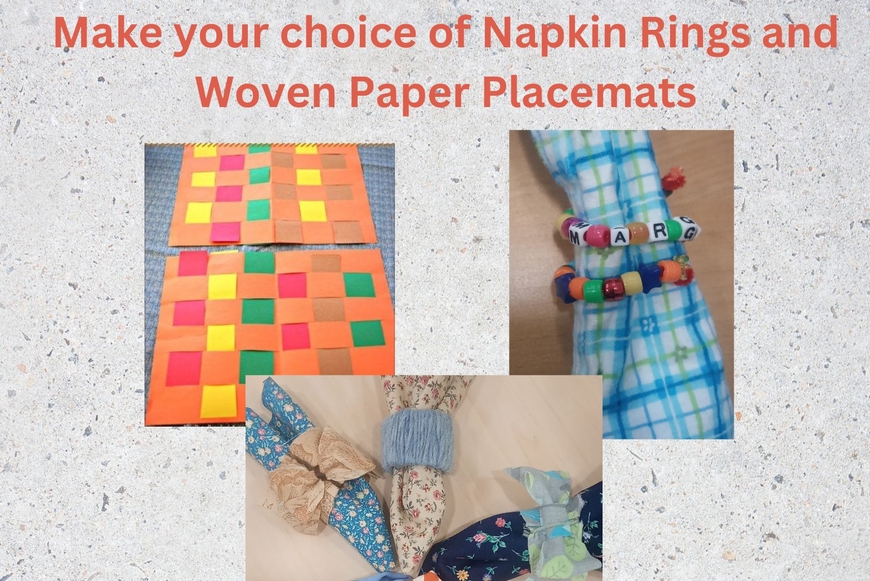 woven placemats and napkin rings