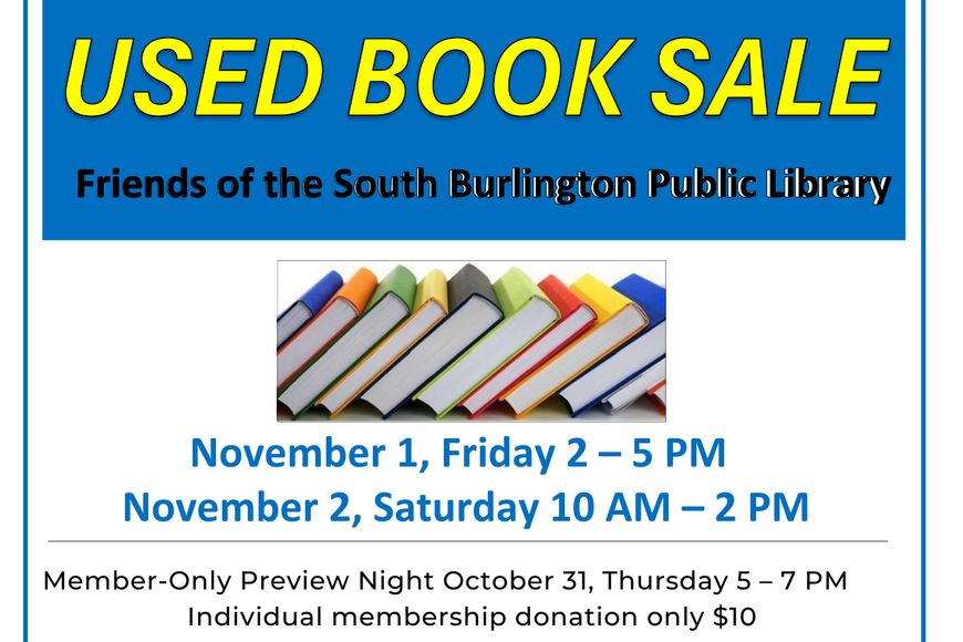 Used books sale with dates and times