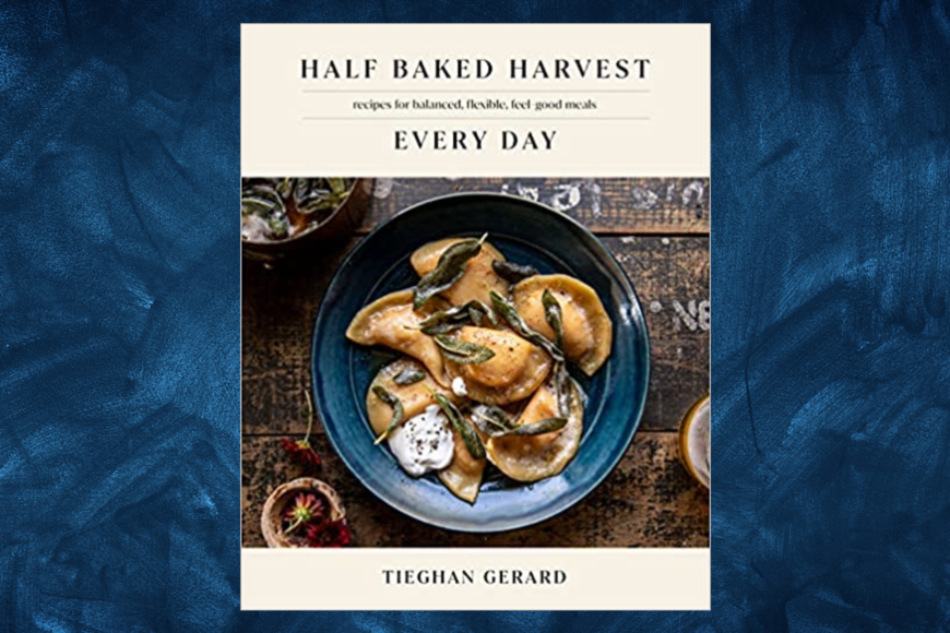 Book cover shows a plate of ravioli with butter, sage leaves, and cream.
