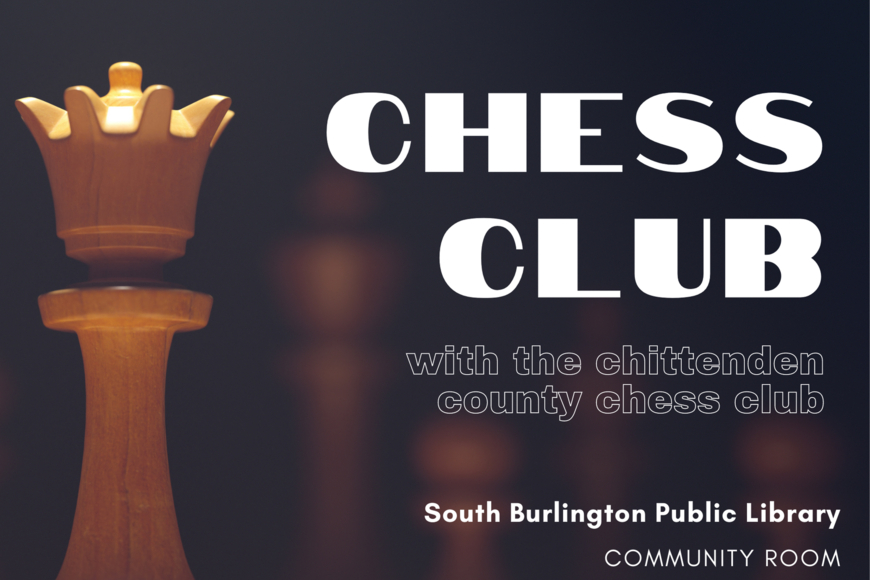 chess club  text over photo of chess piece