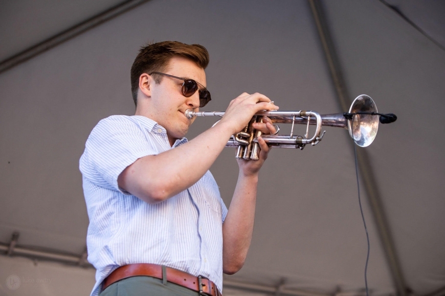 Connor Young playing trumpet