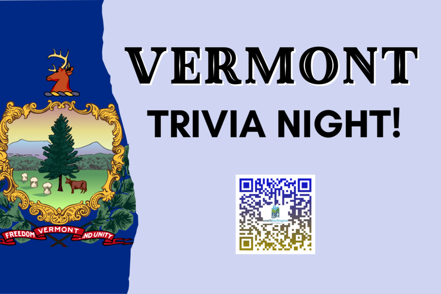 Image from the VT flag along with the title of the event and a QR code to register.