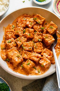 Spicy Tofu with Creamy Coconut Sauce