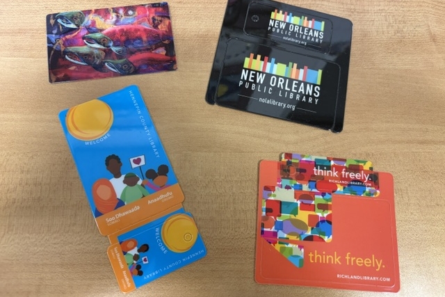 four library card examples