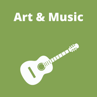 guitar on green background