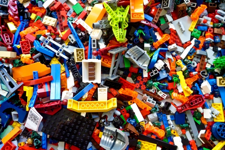 A box full of LEGOs