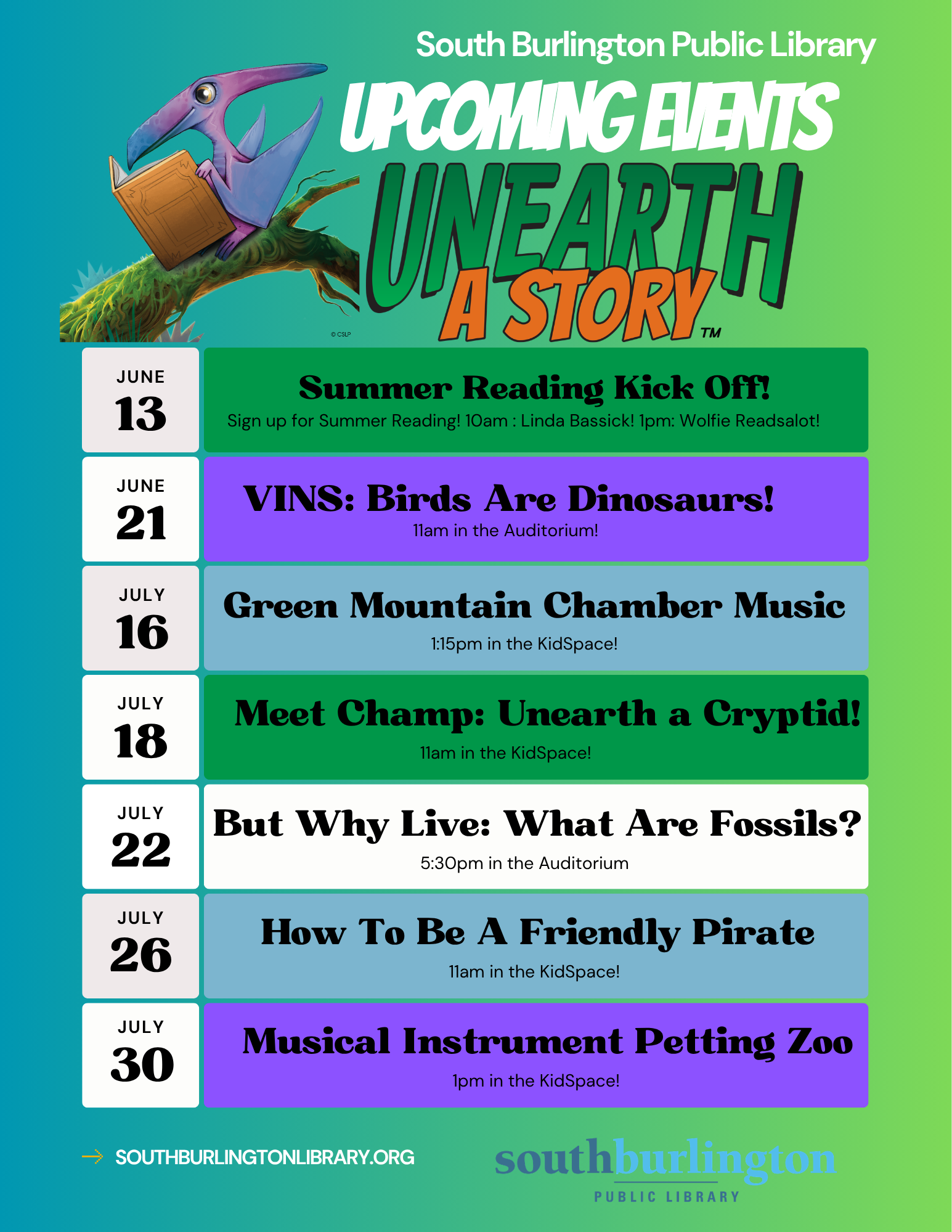 Summer Reading events are COMING!